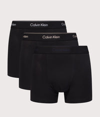 3 Pack Relaxed Fit Trunks: 40I Black W/Heavenly Iris Logo/Black W 