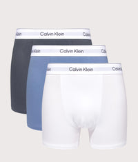 3 Pack Relaxed Fit Trunks: 4NC White/Blue Tulip/Turbulence 
