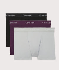 3 Pack Relaxed Fit Trunks: 4M0 Black/Harbor Mist/Dark Purple 