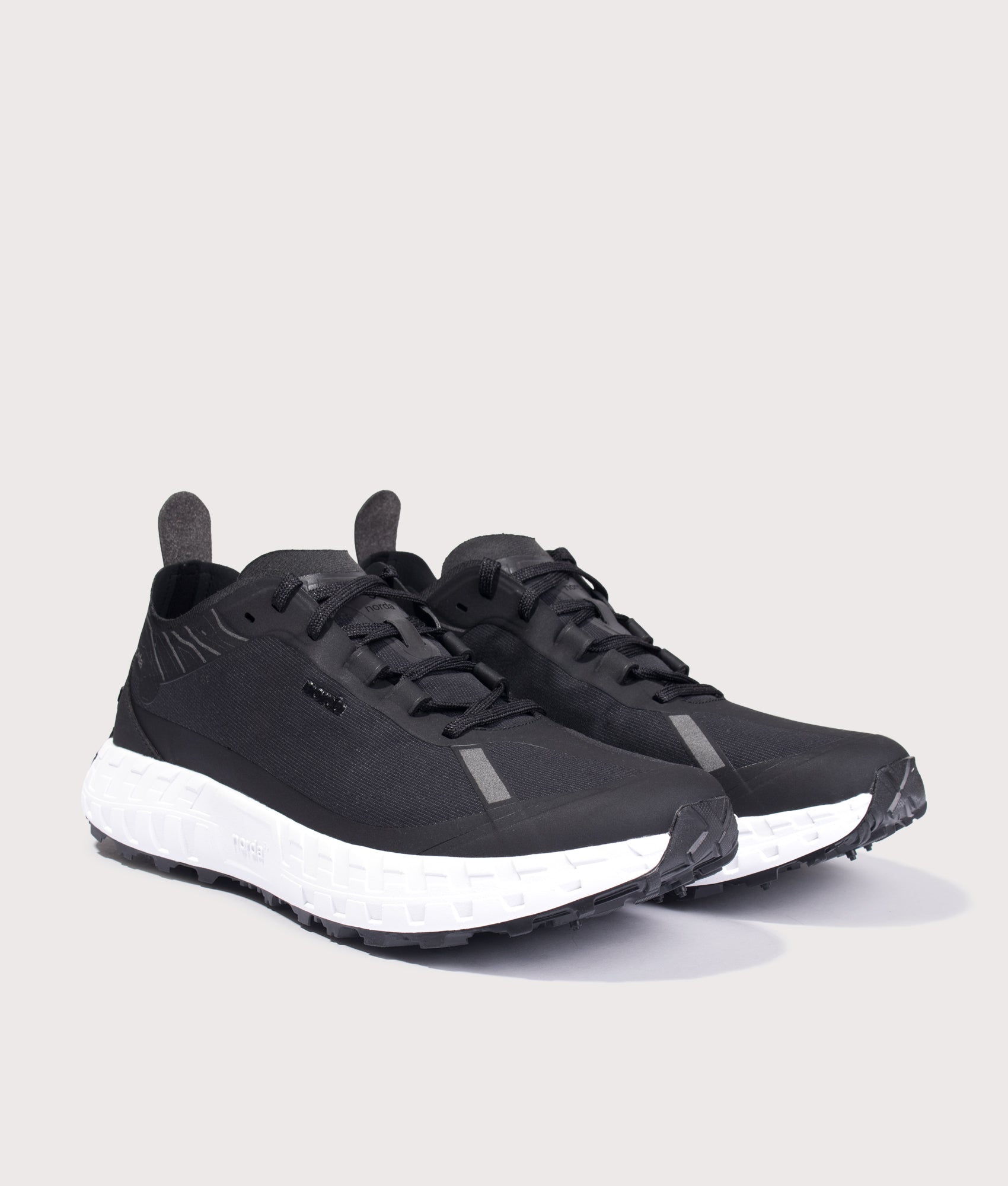 norda 001A Trainers in Core Black at EQVVS Menswear. Angled front shot.