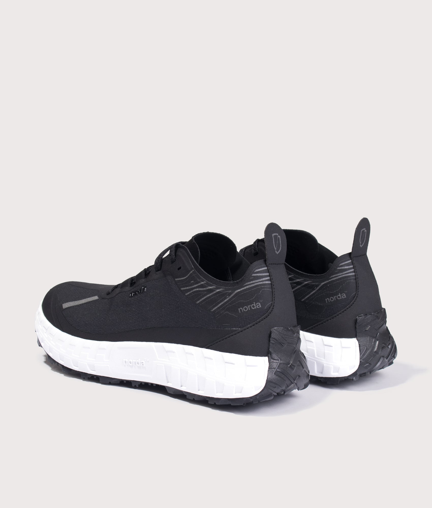 norda 001A Trainers in Core Black at EQVVS Menswear. Angled back shot.