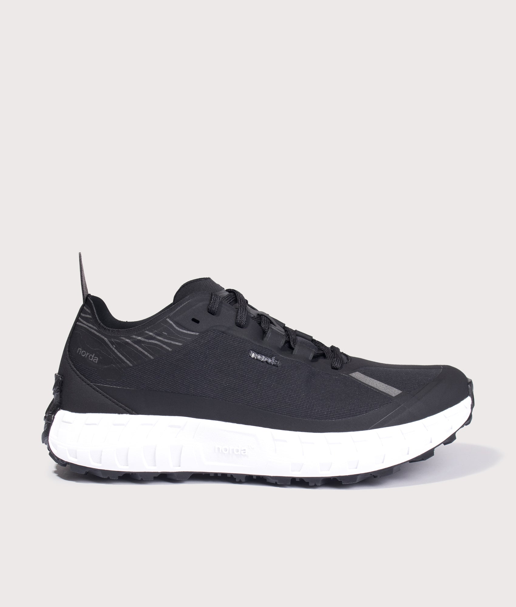 norda 001A Trainers in Core Black at EQVVS Menswear. Side shot.
