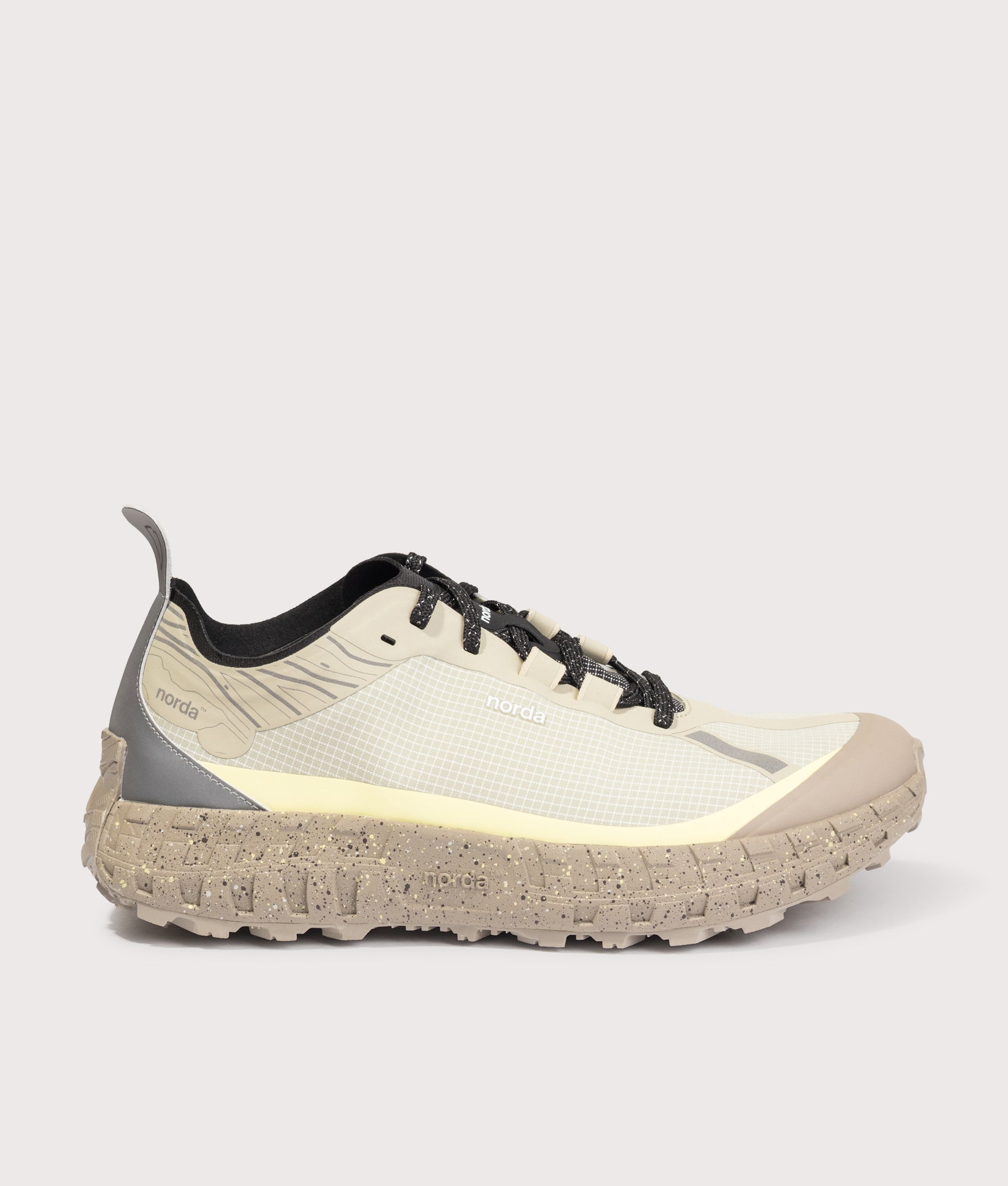 norda 001A Trainers in Calcite at EQVVS Menswear. Side shot.