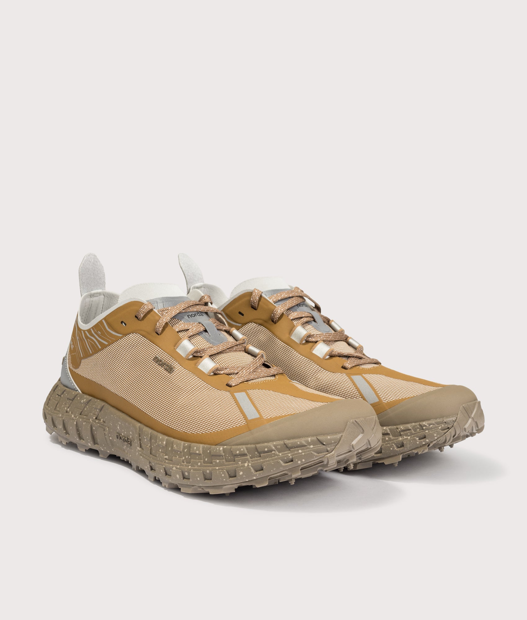 norda 001A Trainers in Loam at EQVVS Menswear. Angled front shot.