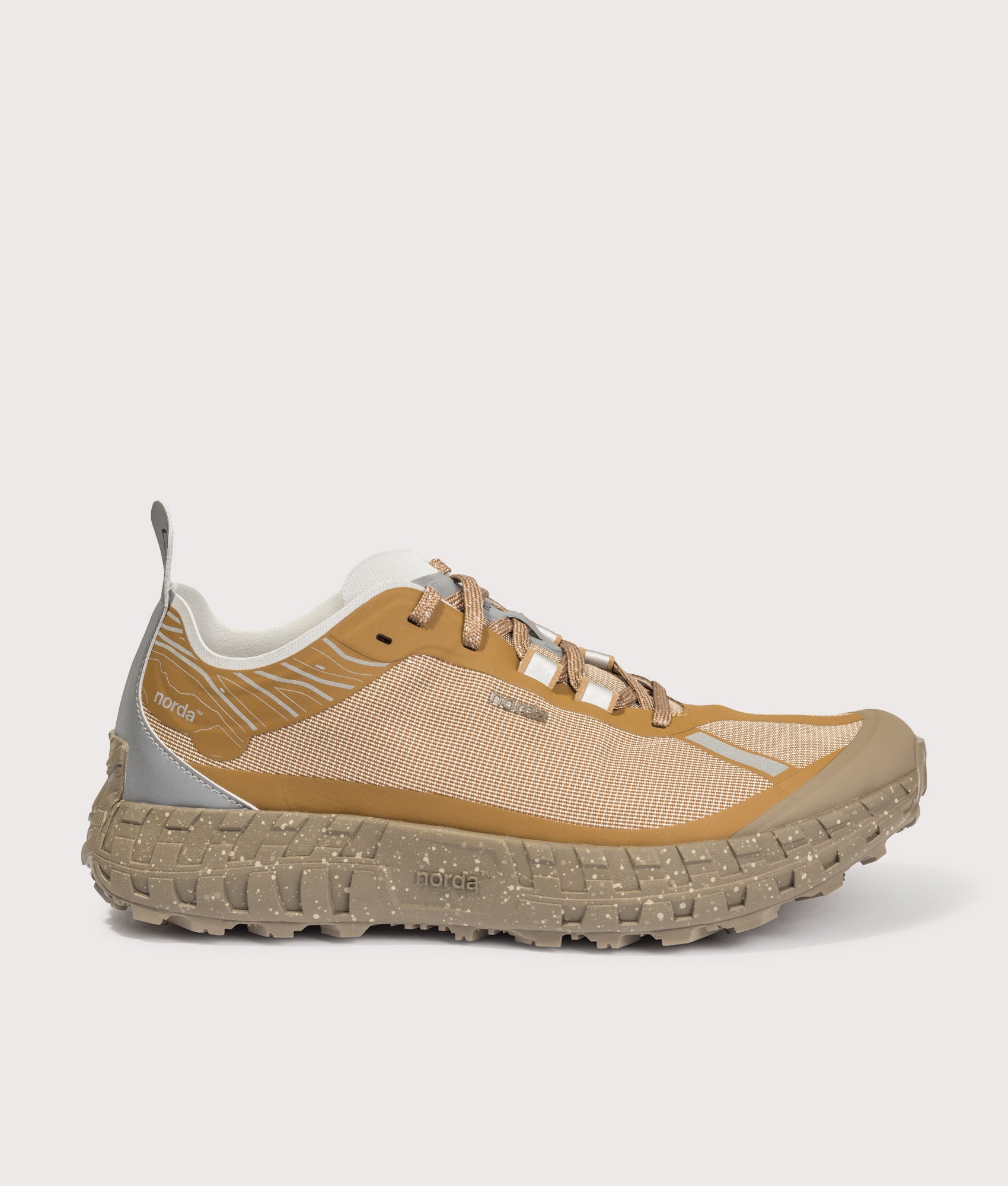 norda 001A Trainers in Loam at EQVVS Menswear. Side shot.