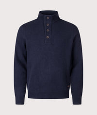 Essential Patch Quarter Zip Knitted Jumper: NY91 Navy 