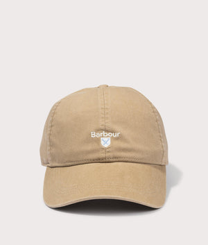 Barbour Cascade Sports Cap in Stone Beige, 100% Cotton Front Shot at EQVVS