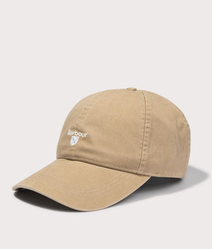 Barbour Cascade Sports Cap in Stone Beige, 100% Cotton Angle Shot at EQVVS