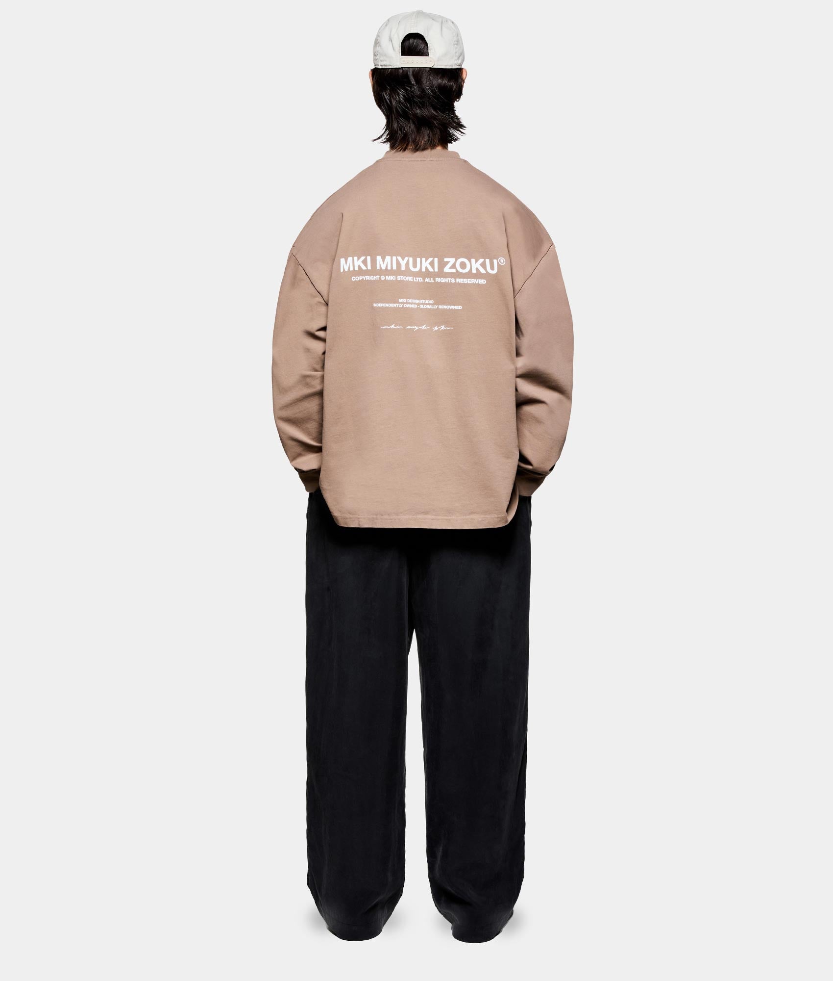 Design Studio Long Sleeve T-Shirt. Shot by EQVVS. Back full model shot.