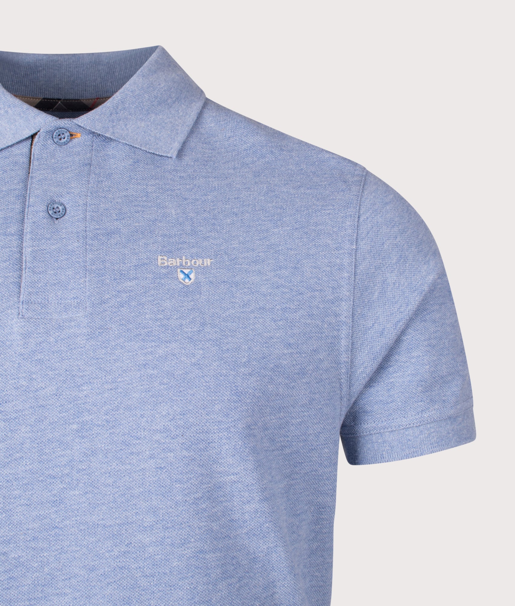 Tartan Placket Pique Polo. Shot by EQVVS. Detail shot.