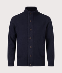 Essential Patch Zip Through Knitted Jumper: NY91 Navy 