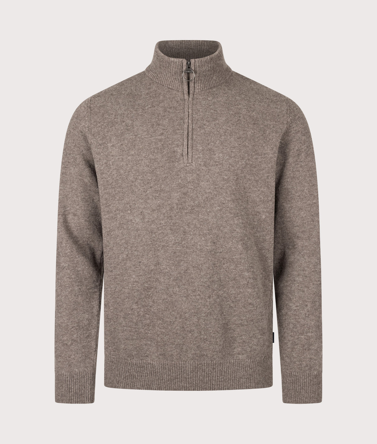 Barbour Lifestyle Regular Fit Holden Quarter Zip Jumper in Military Marl at EQVVS Menswear. Front shot.