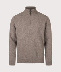 Regular Fit Holden Quarter Zip Jumper: OL76 Military Marl 