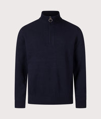 Regular Fit Holden Quarter Zip Jumper: NY91 Navy 