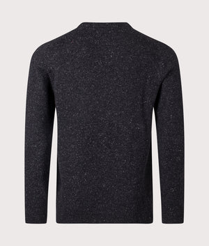 Essential Tisbury Crew Neck Sweatshirt by Barbour in Black. Shot by EQVVS. Back shot.