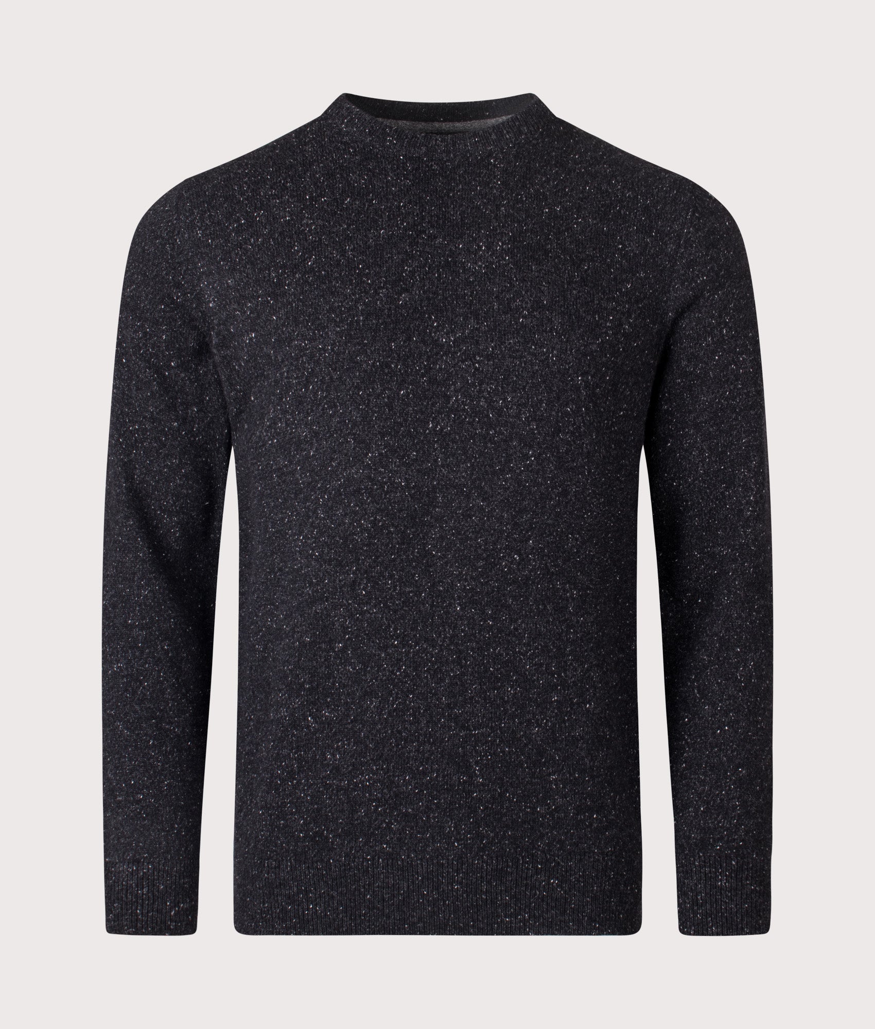 Essential Tisbury Crew Neck Sweatshirt by Barbour in Black. Shot by EQVVS. Front shot.