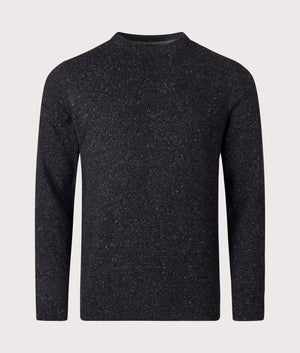 Essential Tisbury Crew Neck Sweatshirt by Barbour in Black. Shot by EQVVS. Front shot.