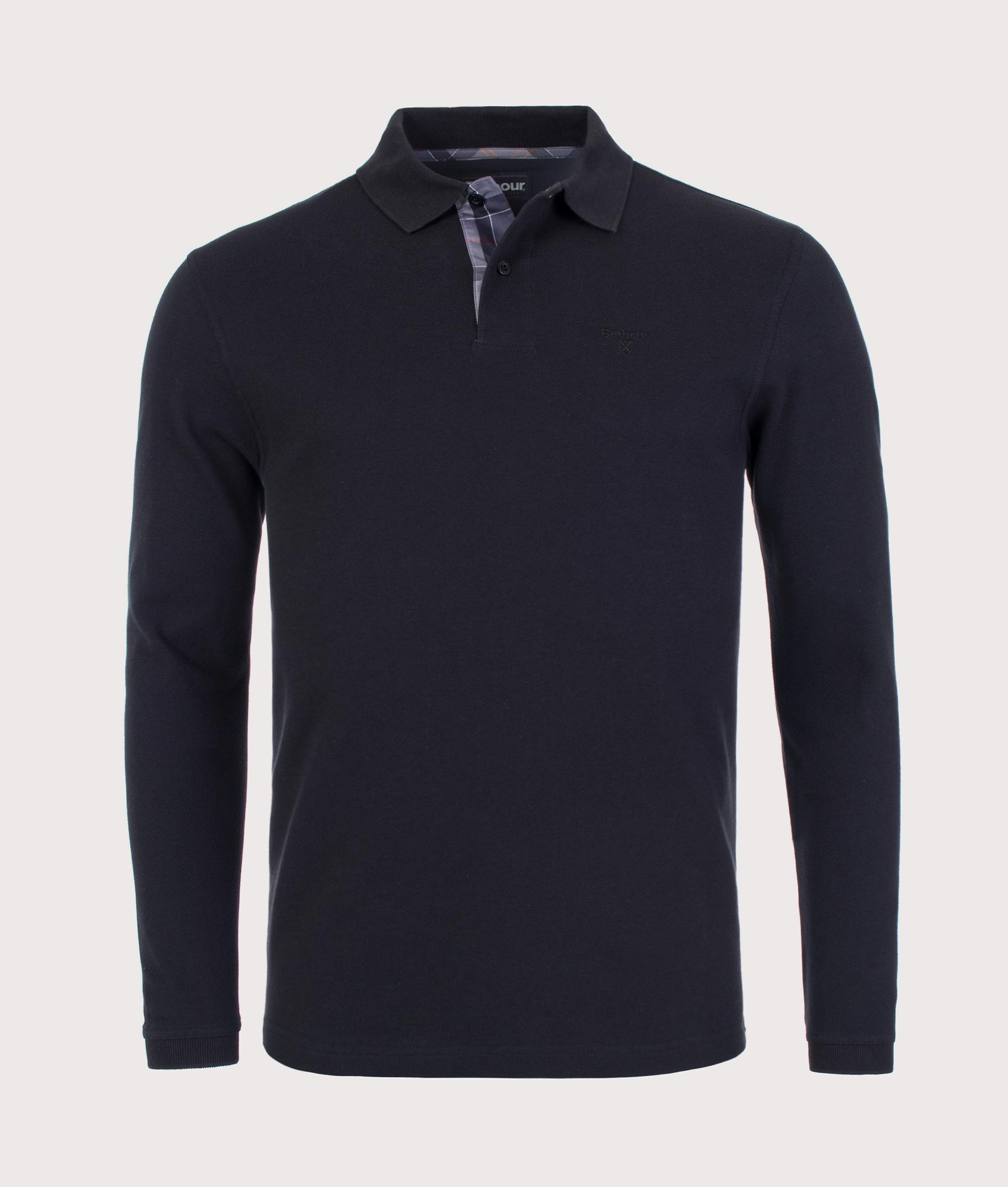Long-Sleeve-Tartan-Placket-Polo-Shirt-Black-Barbour-Lifestyle-EQVVS