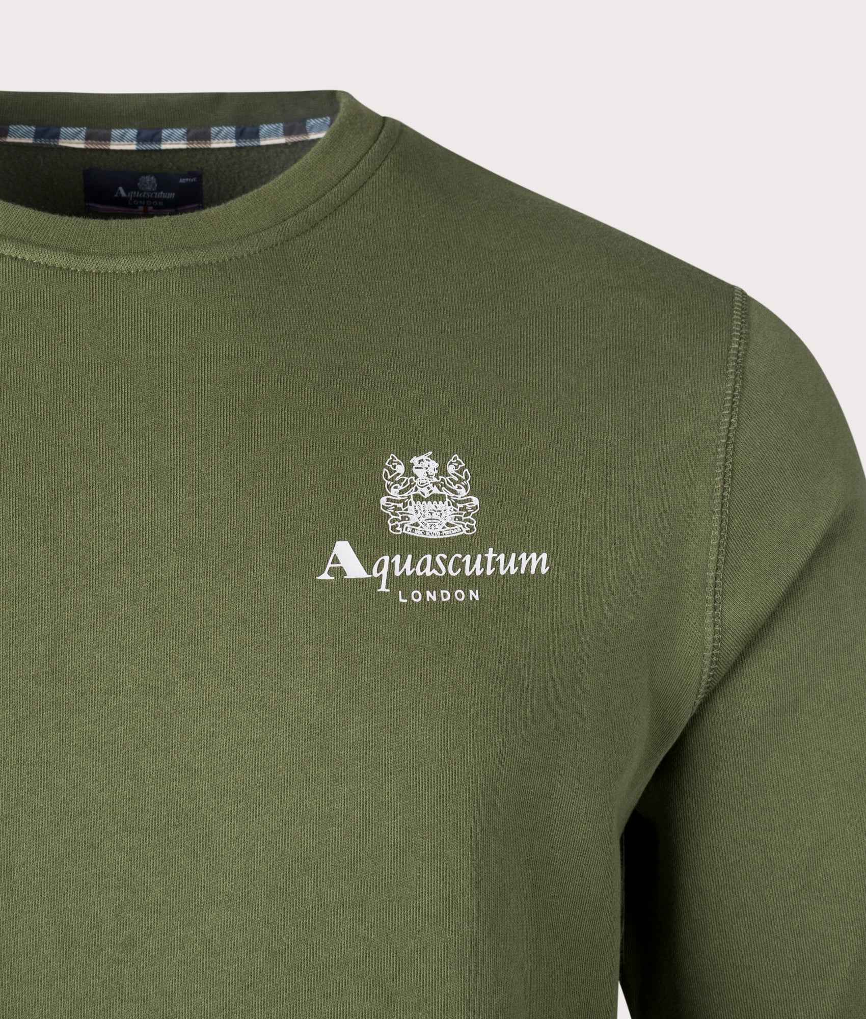 Active-Small-Logo-Crew-Neck-Sweatshirt-6-Army-Green-Aquascutum-EQVVS