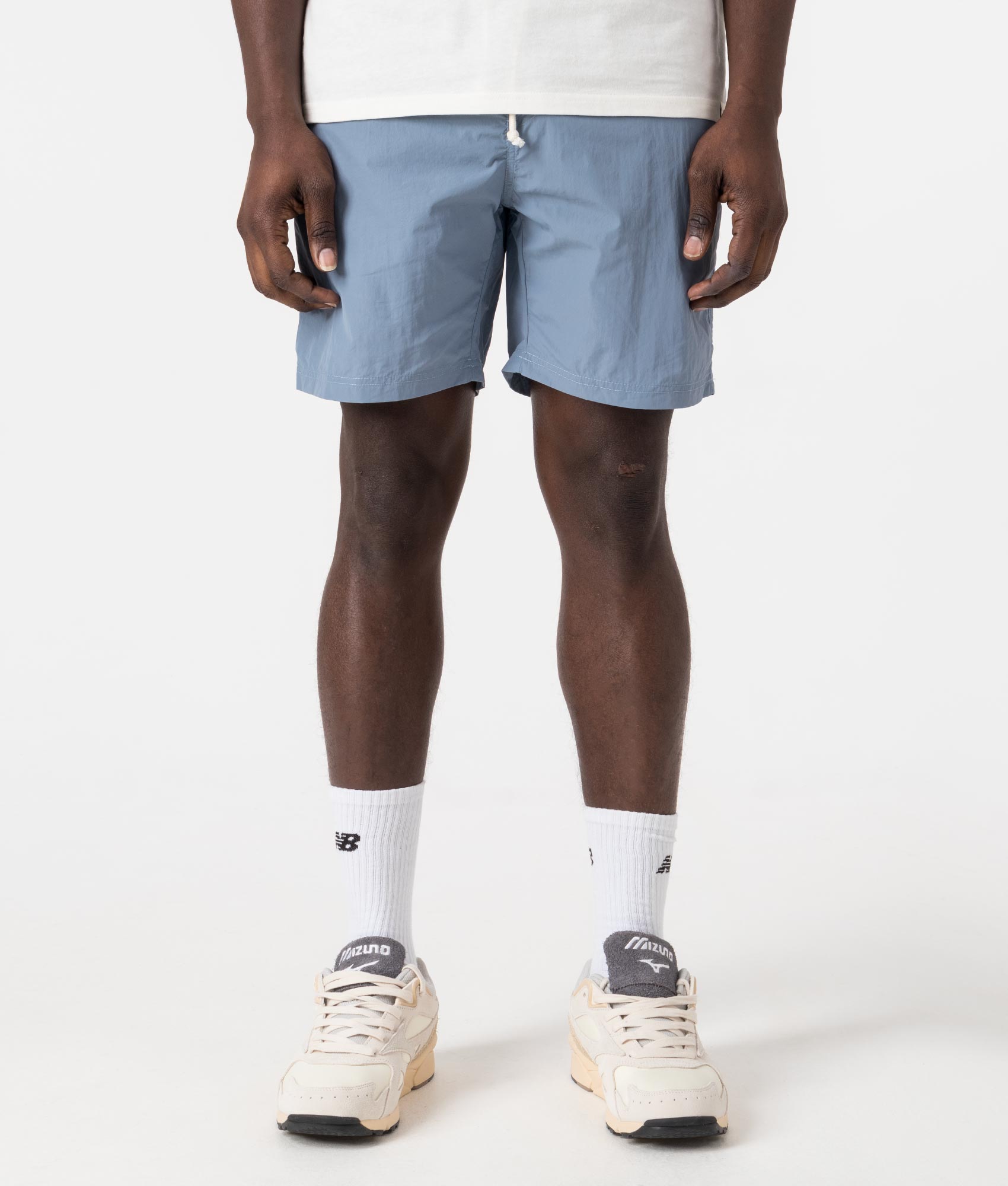 Beach Check Pocket Shorts in Dust by Aquascutum. EQVVS Front Angle Shot
