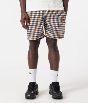 Beach Iconic Volley Shorts in Club Check by Aquascutum. EQVVS Front Angle Shot