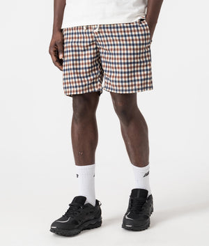 Beach Iconic Volley Shorts in Club Check by Aquascutum. EQVVS Side Angle Shot