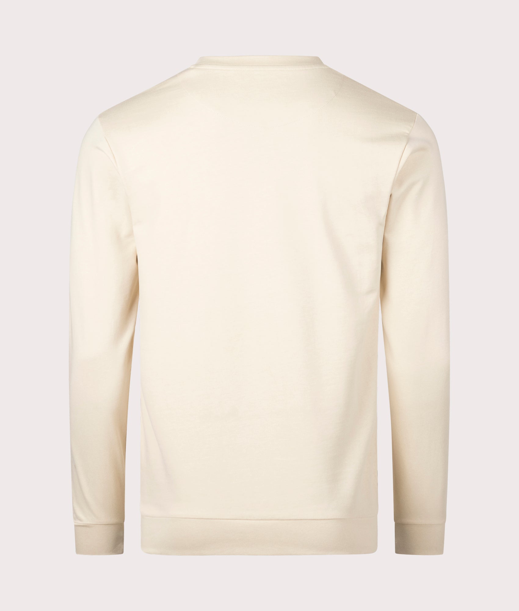 Active Club Check Patch Sweatshirt in Beige by Aquascutum. EQVVS Back Angle Shot.