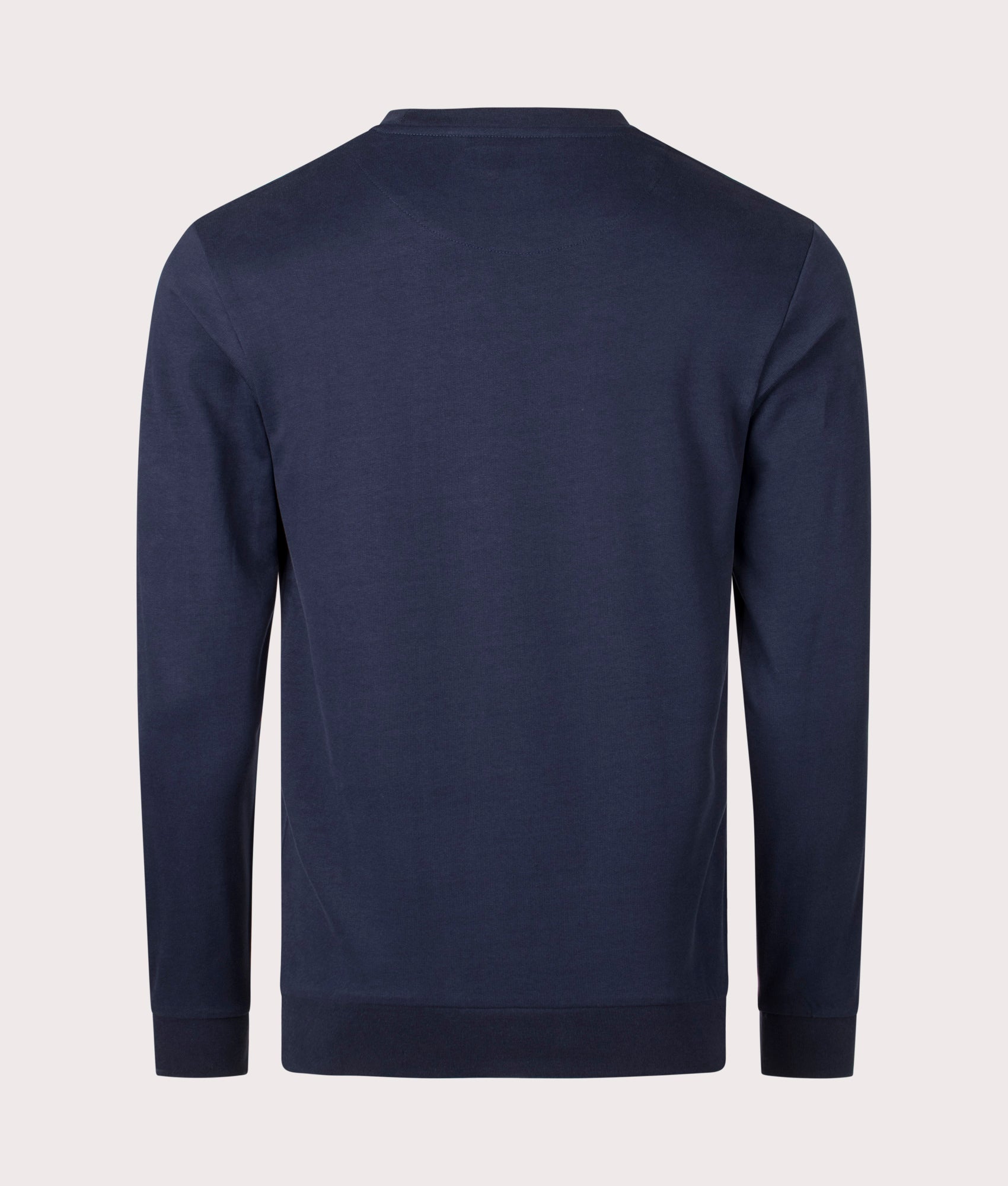 Active Club Check Patch Sweatshirt in Navy by Aquascutum. EQVVS Back Angle Shot.