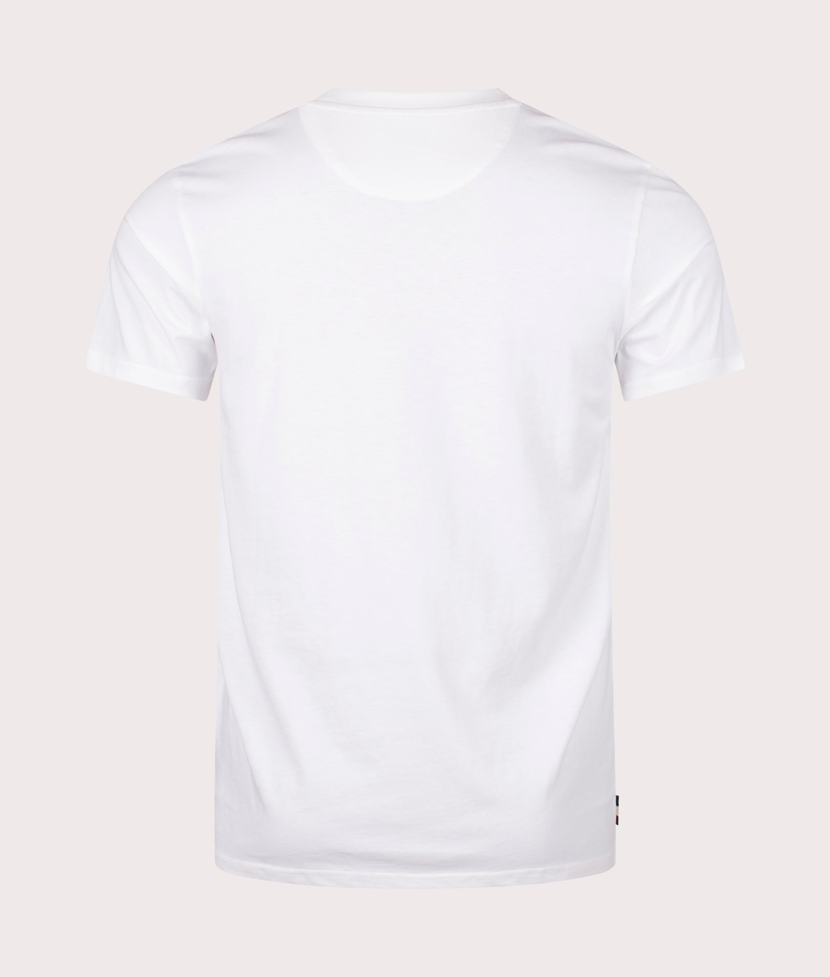 Active Club Check Pocket T-Shirt in Optical White by Aquascutum. EQVVS Back Angle Shot.