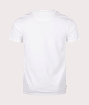 Active Club Check Pocket T-Shirt in Optical White by Aquascutum. EQVVS Back Angle Shot.