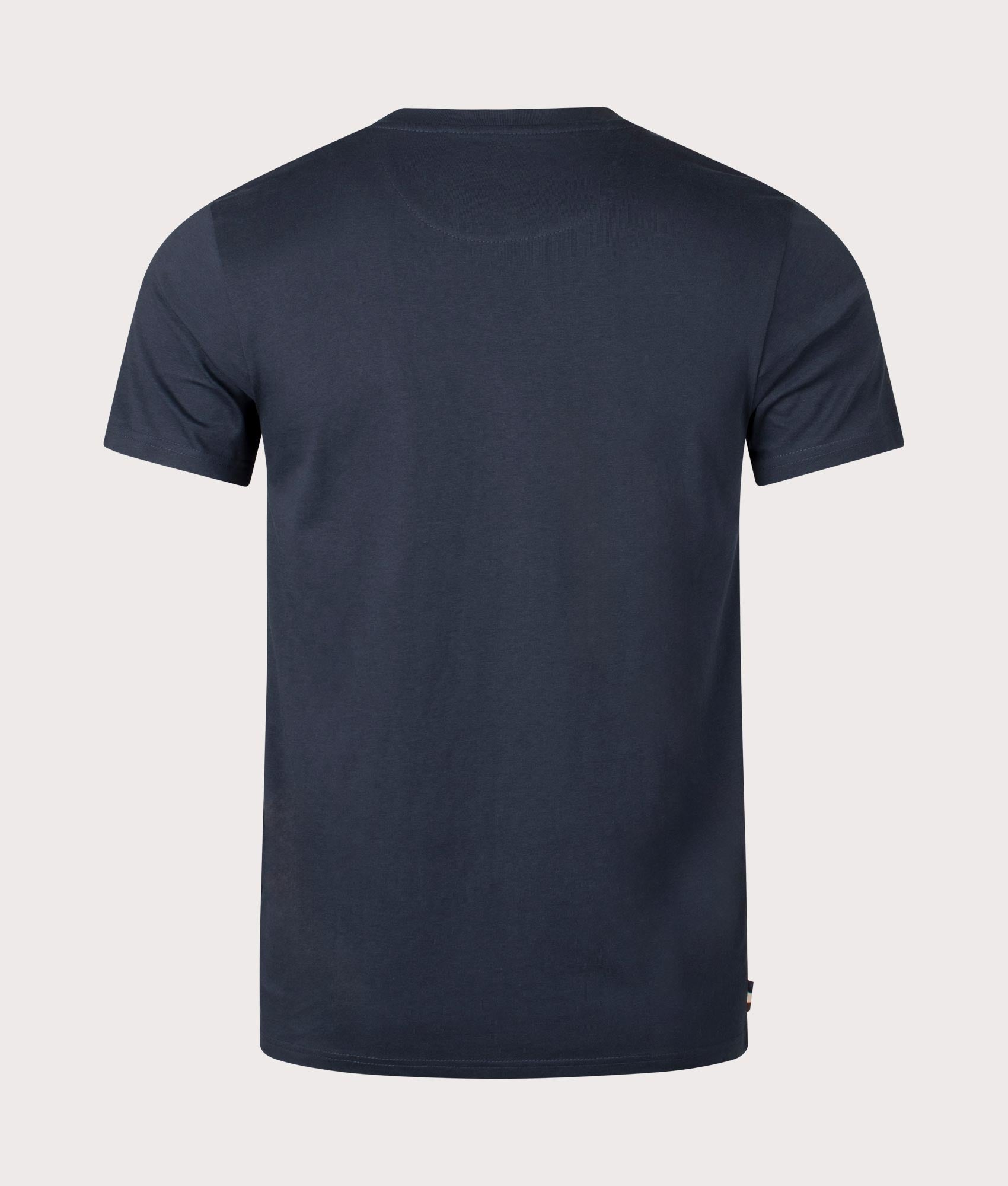 Active Club Check Pocket T-Shirt Navy By Aquascutum. EQVVS back angle shot.