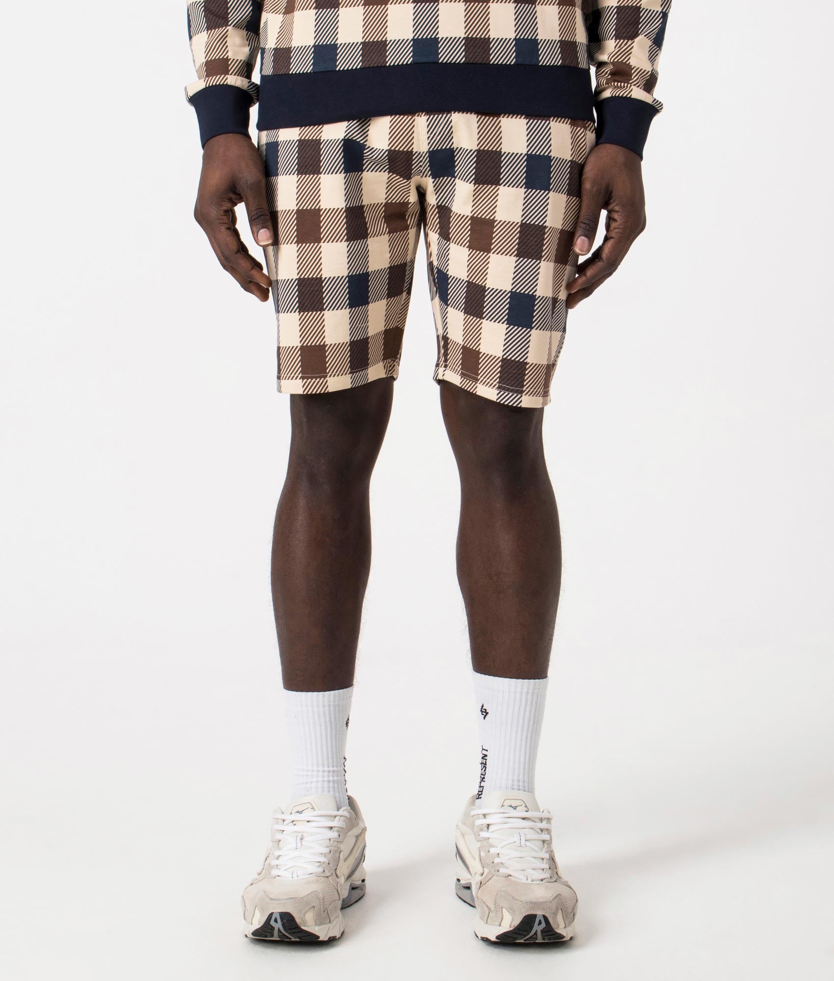 Macro Check Shorts by Aquascutum. EQVVS Front Angle Shot.