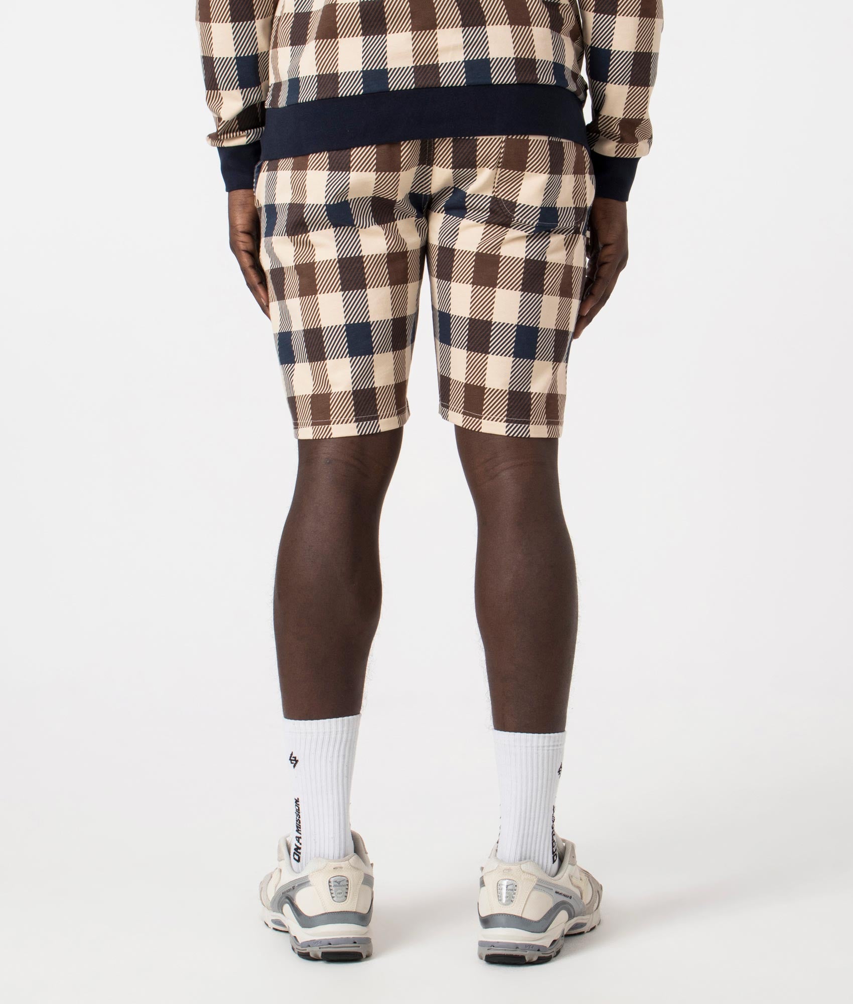 Macro Check Shorts by Aquascutum. EQVVS Back Angle Shot.