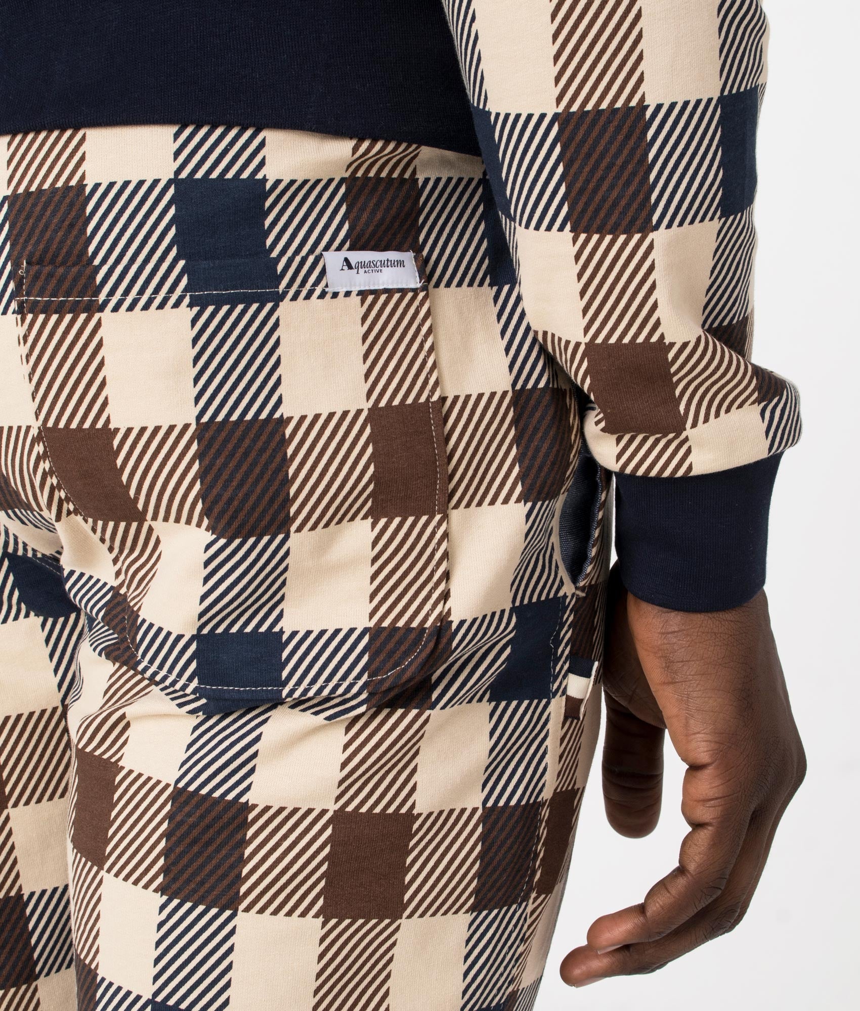 Macro Check Shorts by Aquascutum. EQVVS Detail Shot.