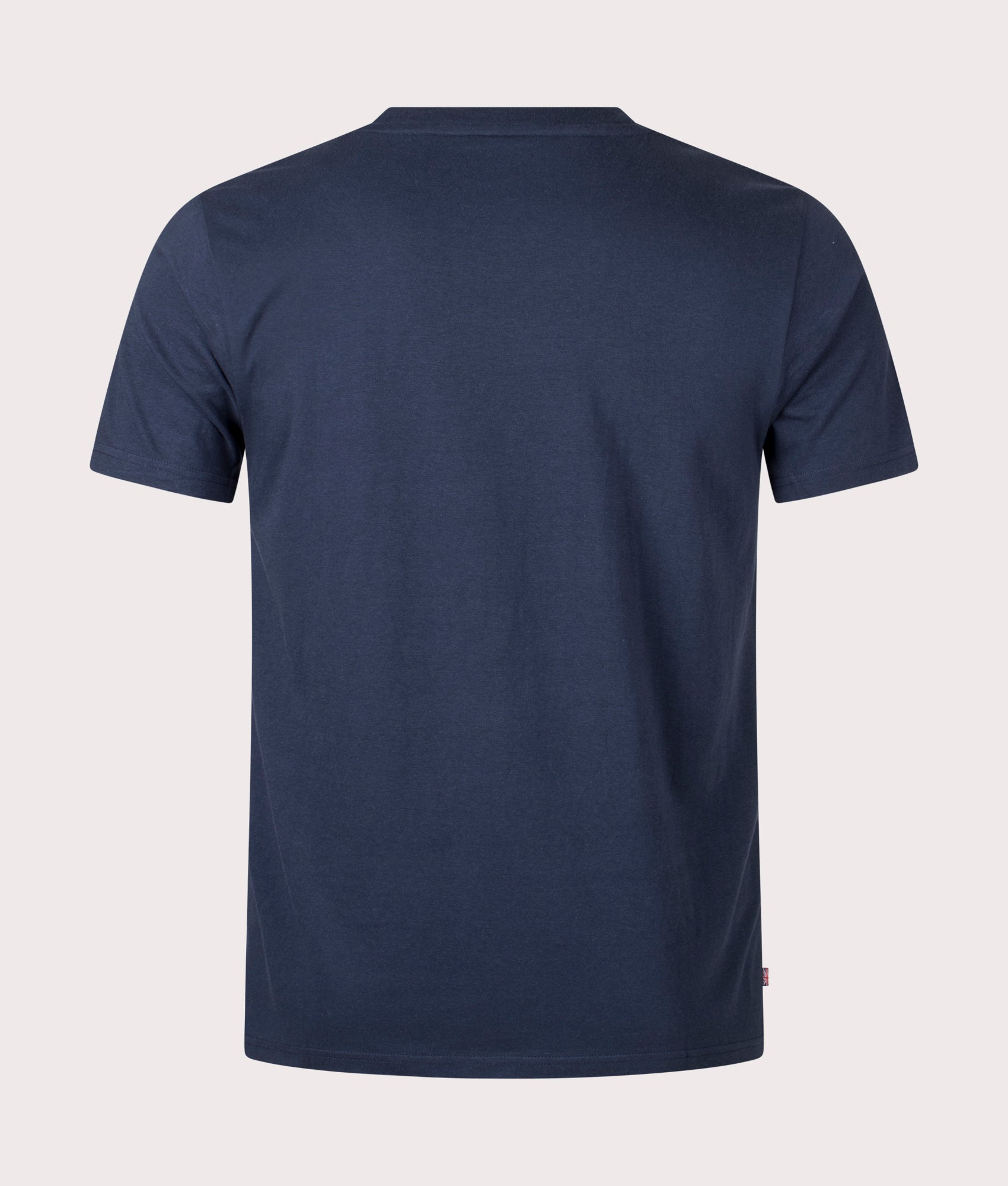 Beach Basic Small Logo T-Shirt in Navy by Aquascutum. EQVVS Back Angle Shot.