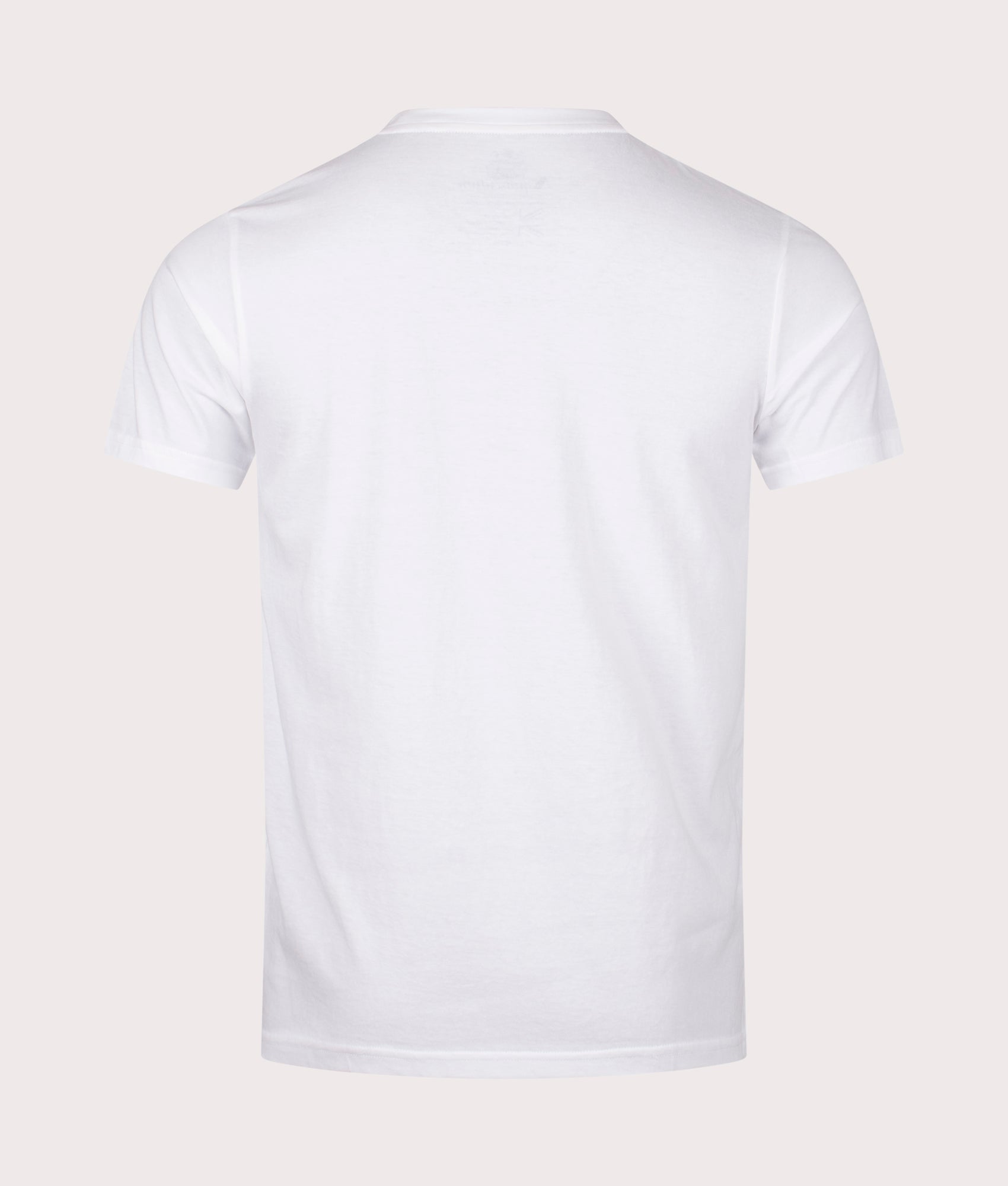 Active Cotton Stripes T-Shirt in White by Aquascutum. EQVVS Back Angle Shot.