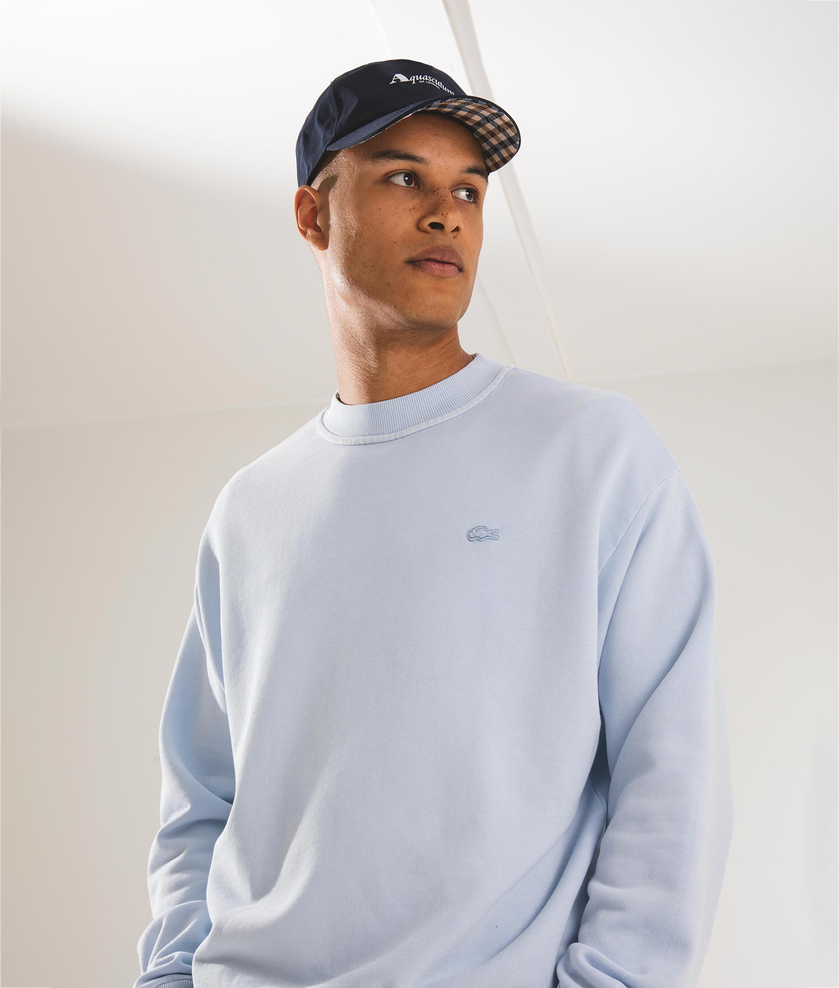 Active Cap in Navy by Aquascutum. EQVVS Campaign Shot.