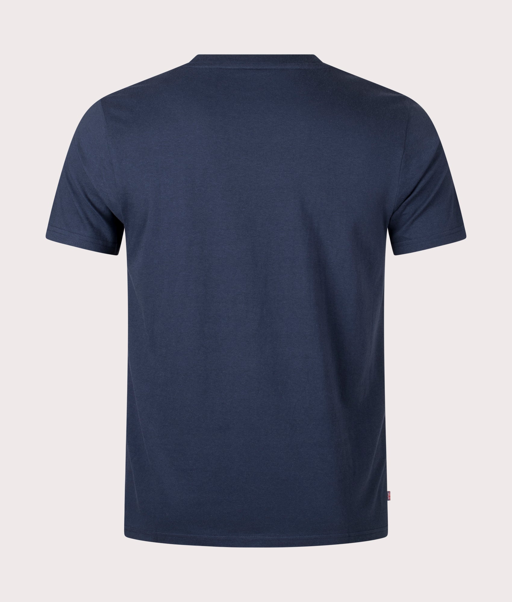 Active Cotton Stripes T-Shirt in Navy by Aquascutum. EQVVS Back Angle Shot.