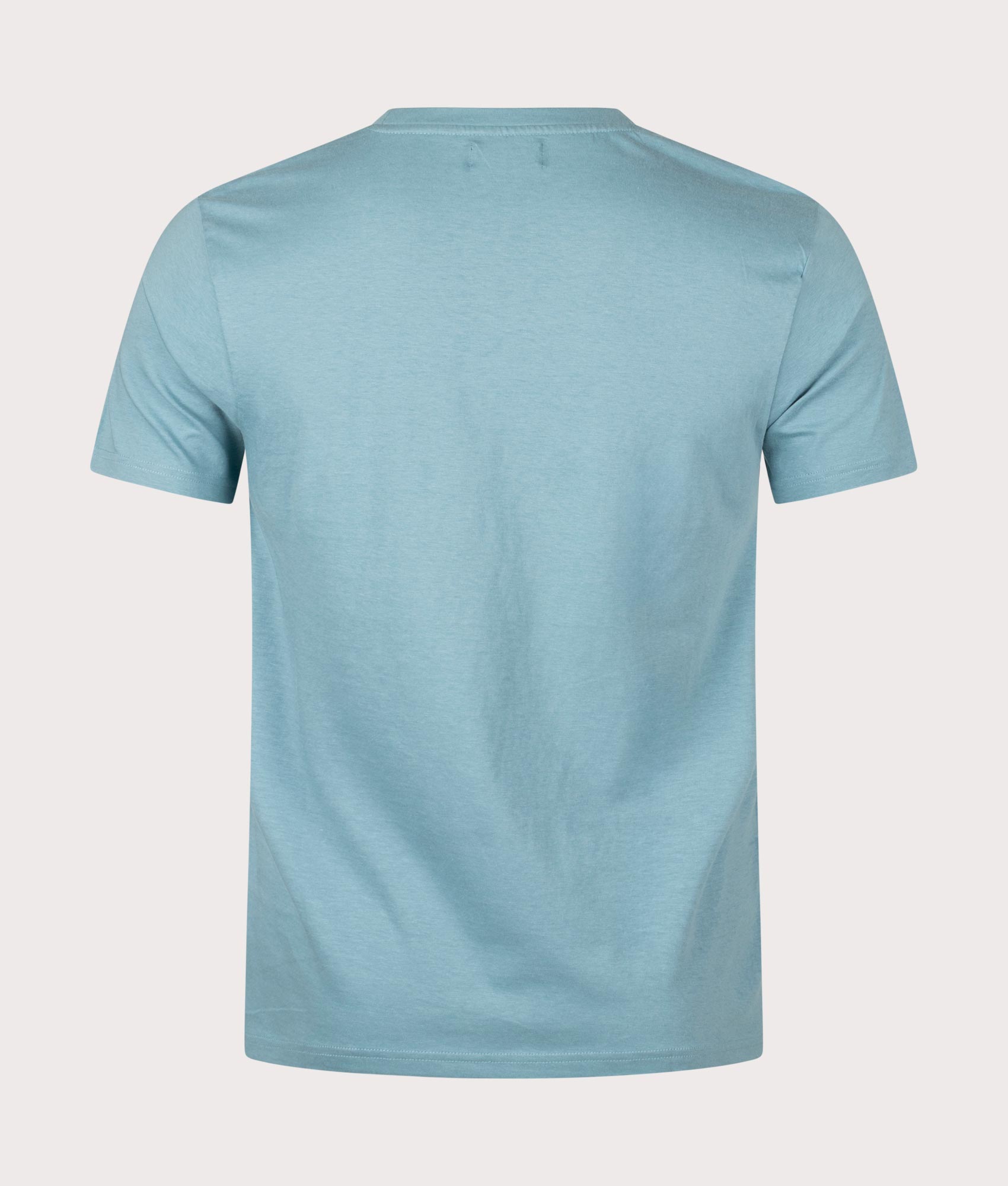 Beach Basic Small Logo T-Shirt in Avio by Aquascutum. EQVVS Back Angle Shot.