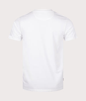 Active Small Logo T-Shirt in Optical White by Aquascutum. EQVVS back angle shot.