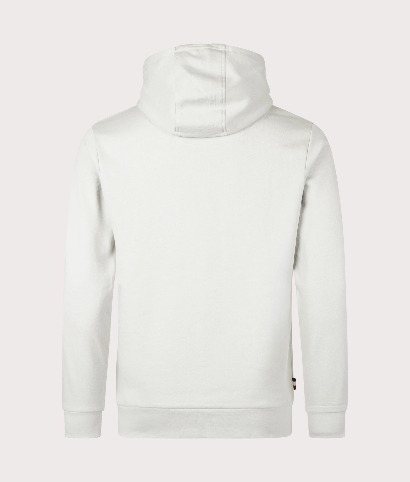 Aquascutum Active Small Logo Hoodie in Grey with Club Check Interior, 100% Organic Cotton. EQVVS Back Shot