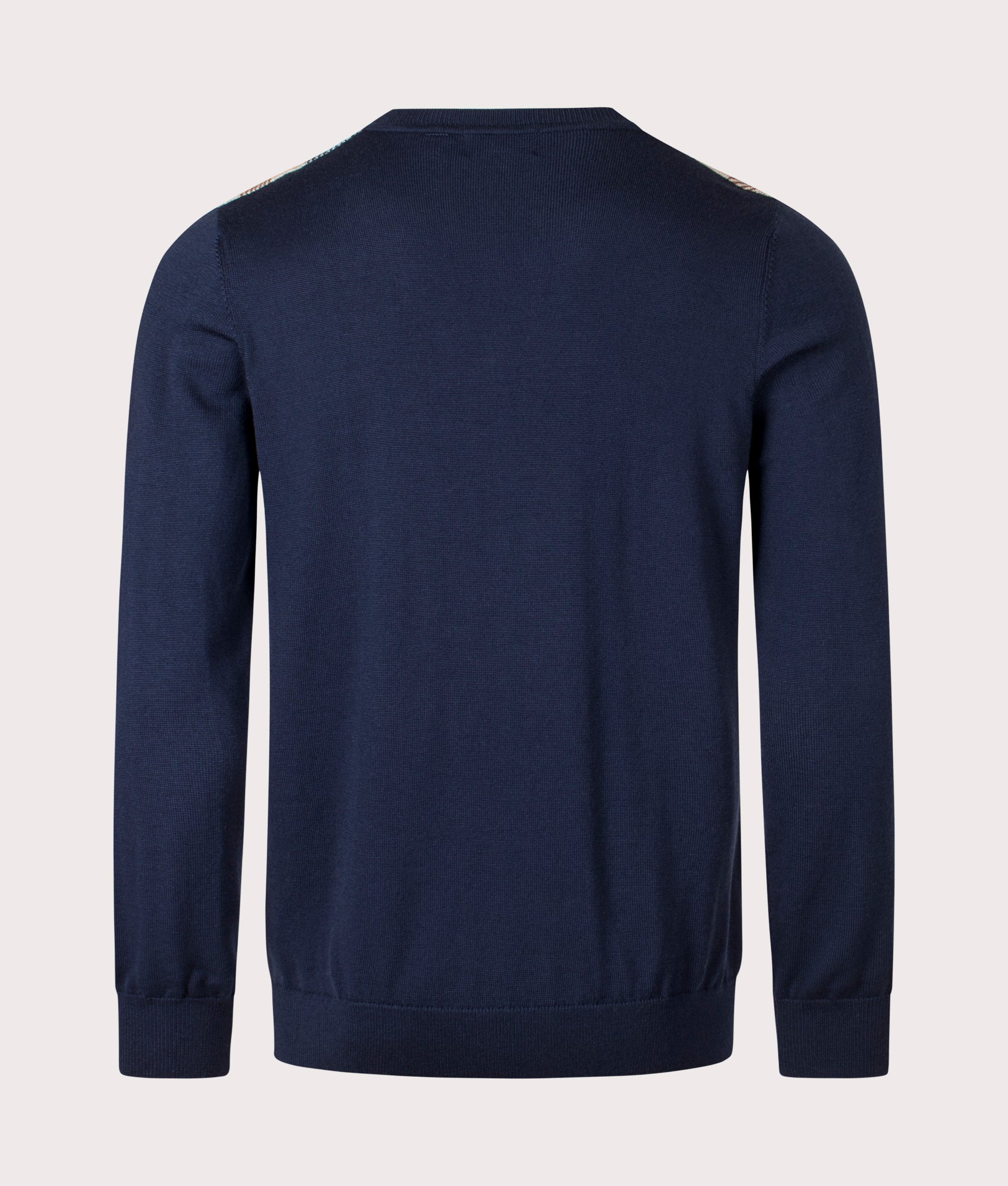 Aquascutum Active Club Check Cable Patch Sweatshirt. Shot at EQVVS. Reverse shot. 