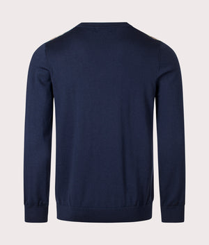 Aquascutum Active Club Check Cable Patch Sweatshirt. Shot at EQVVS. Reverse shot. 