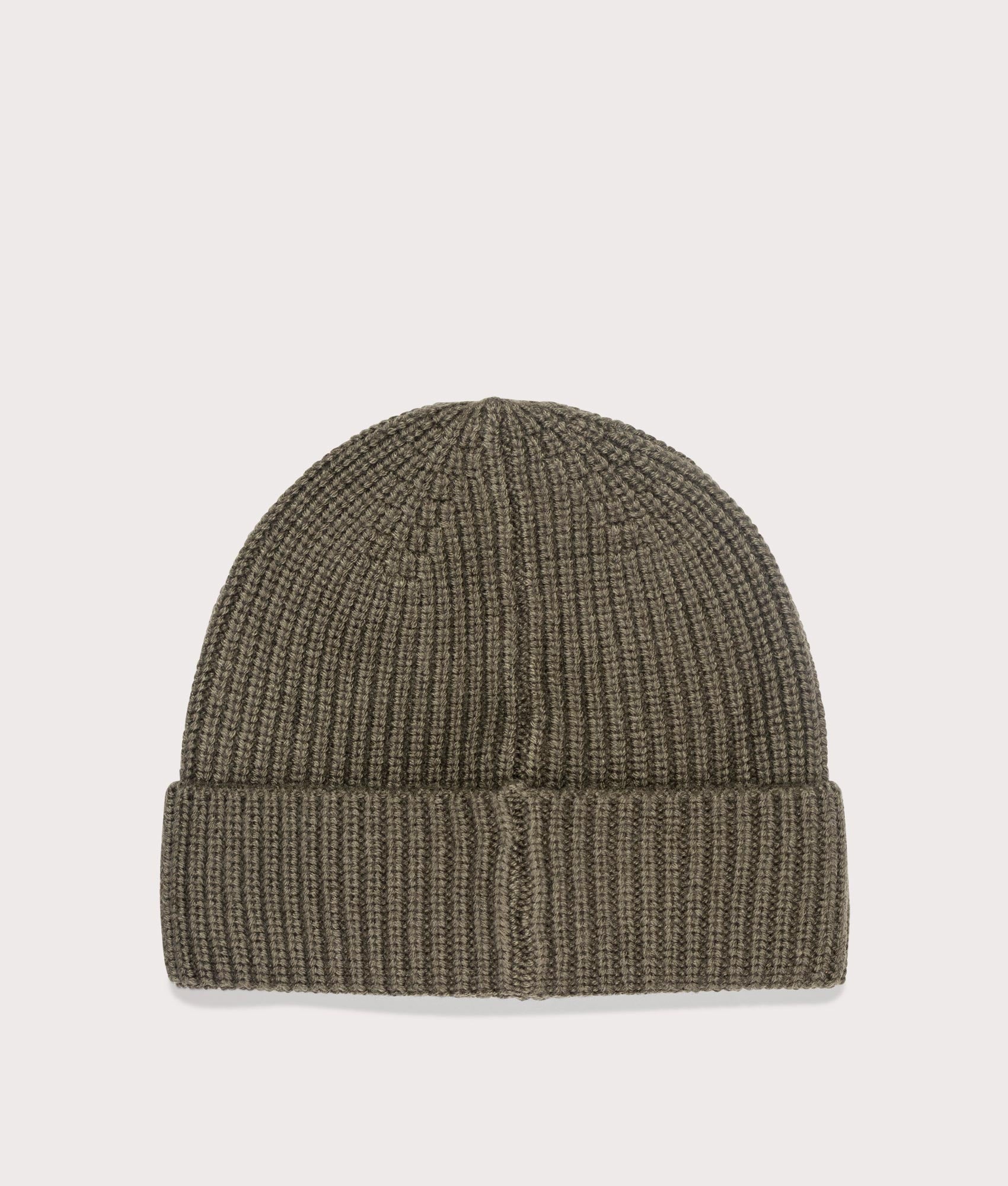Aquascutum Active Beanie Patch in Army Green, Rich Cotton Blend. At EQVVS Menswear. Back shot