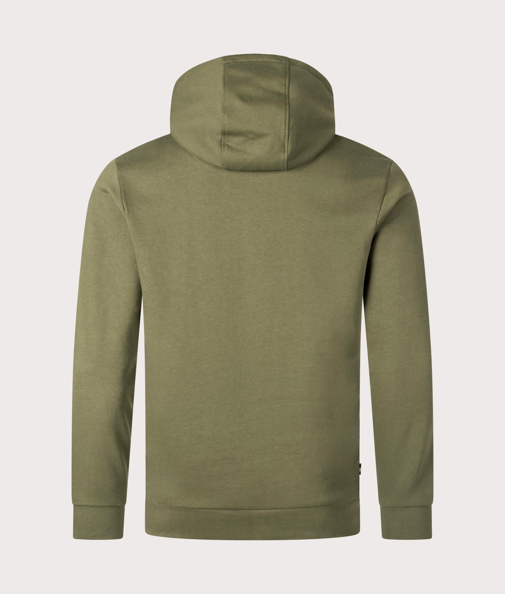 Aquascutum Active Small Logo Hoodie in Army Green with Club Check Interior. EQVVS Back Shot