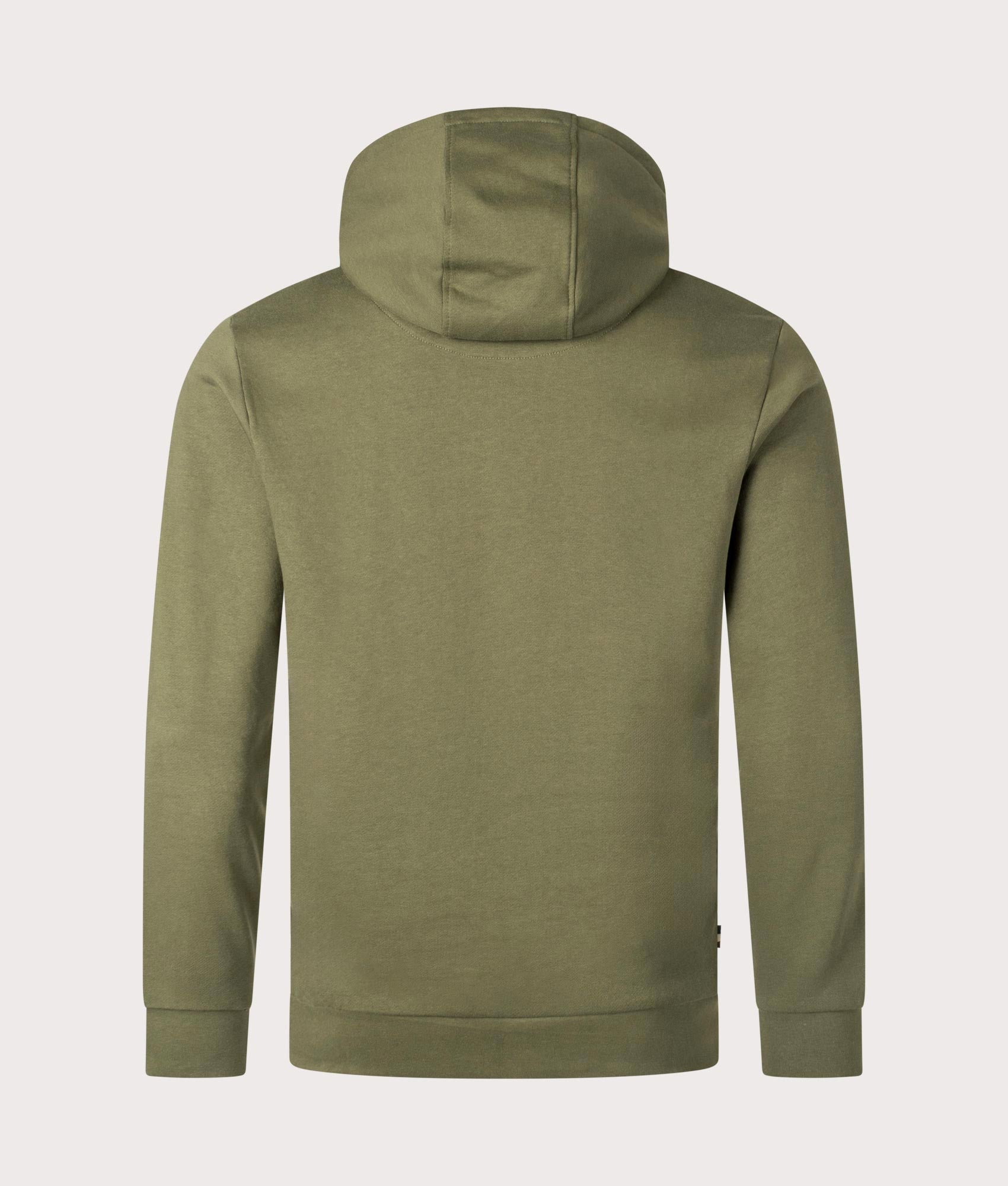 Aquascutum Active Big Logo Hoodie in Army Green, 100% Cotton. EQVVS Back Shot
