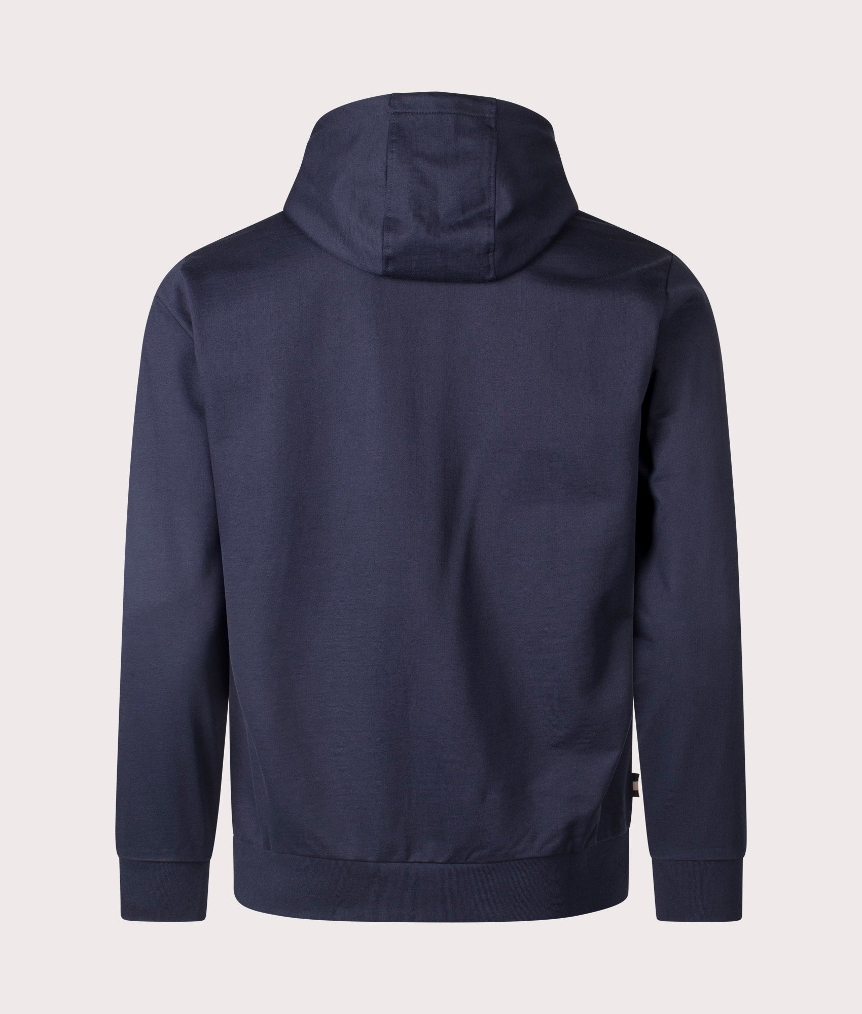 Aquascutum Small Logo Full Zip Hoodie in Navy. Back Shot at EQVVS.