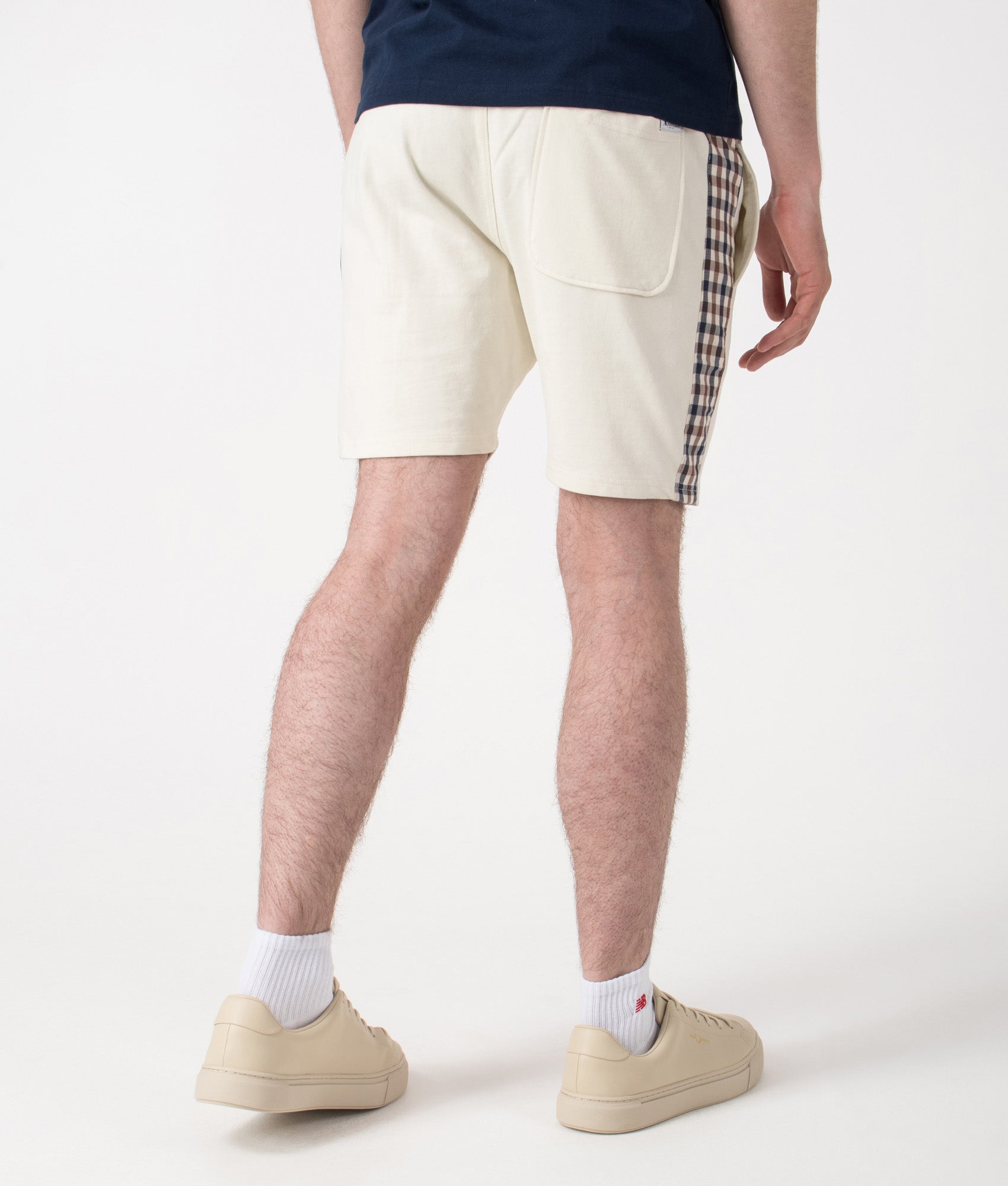 Club Check Details Short Pants. Shot by EQVVS. Back shot.