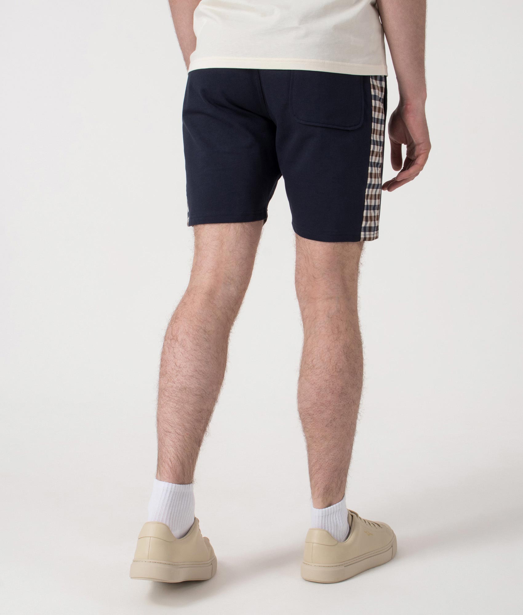 Club Check Details Short Pants. Shot by EQVVS. Back shot.