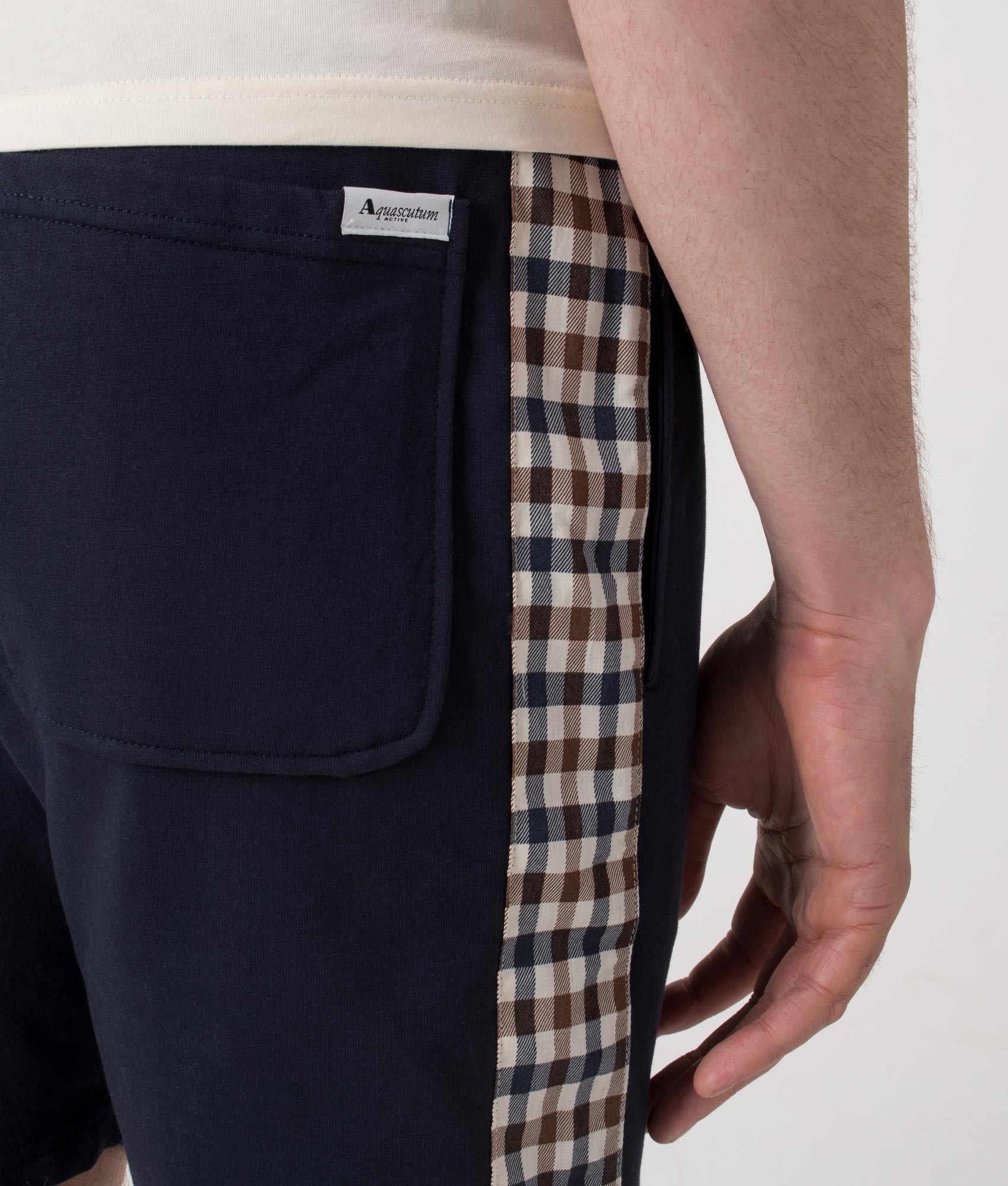 Club Check Details Short Pants. Shot by EQVVS. Detail shot.